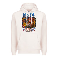 Pale Pink let's get lit 4th of july cow Premium Hoodie - LillyAllenDesigns
