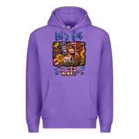 Purple let's get lit 4th of july cow Premium Hoodie - LillyAllenDesigns