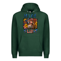 Sports Green let's get lit 4th of july cow Premium Hoodie - LillyAllenDesigns