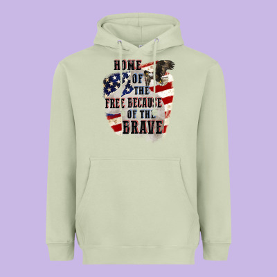 Home Of The Free Because Of The Brave 4th Of July Heavyweight Hoodie Designed By Cowgirlartshop