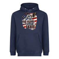 Navy Home of the free because of the brave 4th of july Heavyweight Hoodie - CowGirlArtShop