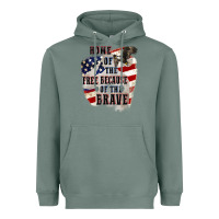 Sage Home of the free because of the brave 4th of july Heavyweight Hoodie - CowGirlArtShop
