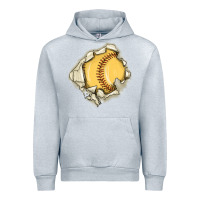 Heather Grey softball Urban Hoodie - MaliasSmallBusiness