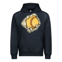 Navy softball Urban Hoodie - MaliasSmallBusiness