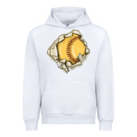 White softball Urban Hoodie - MaliasSmallBusiness