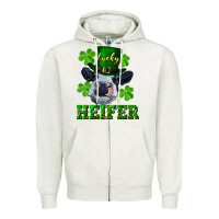 Oatmeal Heather Lucky heifer Zipper Hoodie - RanaPortraitStore