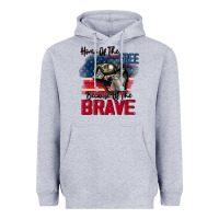 Heather Grey Home of the free because of the brave 4th of july Heavyweight Hoodie - CowGirlArtShop