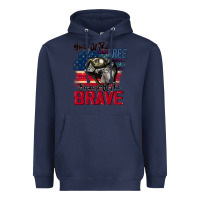 Navy Home of the free because of the brave 4th of july Heavyweight Hoodie - CowGirlArtShop