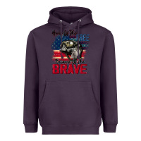 Plum Home of the free because of the brave 4th of july Heavyweight Hoodie - CowGirlArtShop