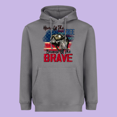Home Of The Free Because Of The Brave 4th Of July Heavyweight Hoodie Designed By Cowgirlartshop