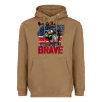 Toasted Coconut Home of the free because of the brave 4th of july Heavyweight Hoodie - CowGirlArtShop