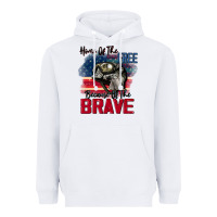 White Home of the free because of the brave 4th of july Heavyweight Hoodie - CowGirlArtShop