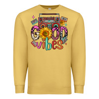 Antique Gold good vibes cassette boombox Premium Sweatshirt - FaDigitalArtStudio