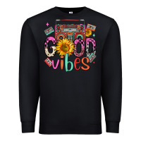 Black good vibes cassette boombox Premium Sweatshirt - FaDigitalArtStudio