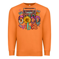 Good Vibes Cassette Boombox Premium Sweatshirt | Teevron