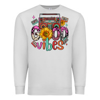 Dove Grey good vibes cassette boombox Premium Sweatshirt - FaDigitalArtStudio