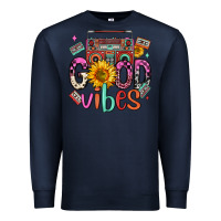Navy good vibes cassette boombox Premium Sweatshirt - FaDigitalArtStudio