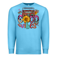Ocean Blue good vibes cassette boombox Premium Sweatshirt - FaDigitalArtStudio