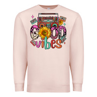 Pale Pink good vibes cassette boombox Premium Sweatshirt - FaDigitalArtStudio
