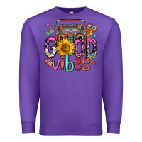 Purple good vibes cassette boombox Premium Sweatshirt - FaDigitalArtStudio
