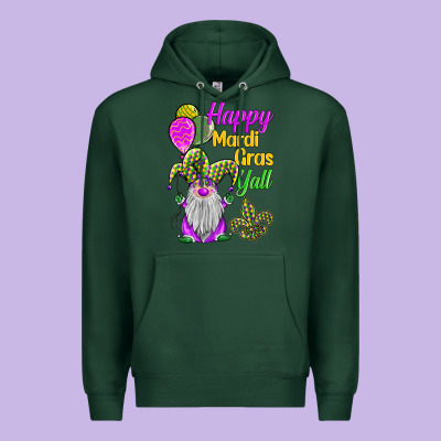 Happy Mardi Gras Y'all Premium Hoodie Designed By Barkaloodesign