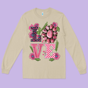 Walentine's Day Love Gemstones Long Sleeve Tee Designed By Barkaloodesign