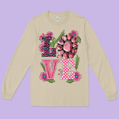 Walentine's Day Love Gemstones Long Sleeve Tee Designed By Barkaloodesign