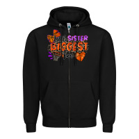 Black little sister biggest fan basketball Zipper Hoodie - Zillion Design Studio