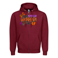Burgundy little sister biggest fan basketball Zipper Hoodie - Zillion Design Studio