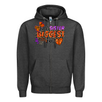 Charcoal Heather little sister biggest fan basketball Zipper Hoodie - Zillion Design Studio