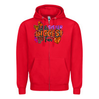 Red little sister biggest fan basketball Zipper Hoodie - Zillion Design Studio