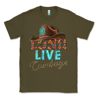 Army Green long live cowboys Classic Tee - texasbilliewilder