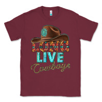 Burgundy long live cowboys Classic Tee - texasbilliewilder
