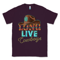 Plum long live cowboys Classic Tee - texasbilliewilder