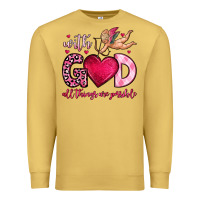 Antique Gold with god all things are possible Premium Sweatshirt - OliviaCreatesArt