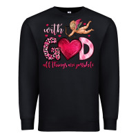 Black with god all things are possible Premium Sweatshirt - OliviaCreatesArt