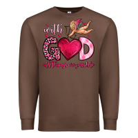 Chestnut with god all things are possible Premium Sweatshirt - OliviaCreatesArt