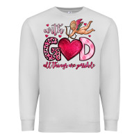 Dove Grey with god all things are possible Premium Sweatshirt - OliviaCreatesArt
