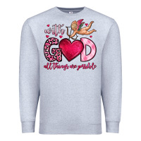 Heather Grey with god all things are possible Premium Sweatshirt - OliviaCreatesArt