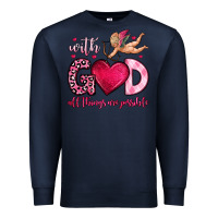 Navy with god all things are possible Premium Sweatshirt - OliviaCreatesArt