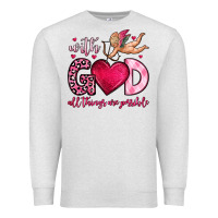 Oatmeal Heather with god all things are possible Premium Sweatshirt - OliviaCreatesArt