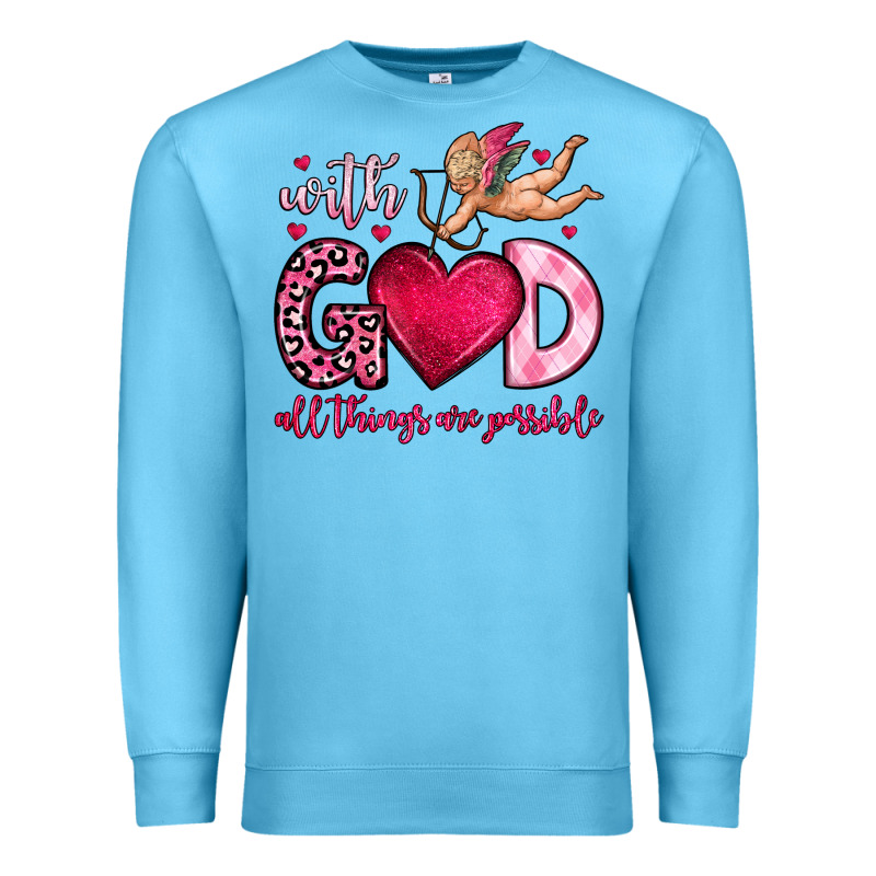 With God All Things Are Possible Premium Sweatshirt by OliviaCreatesArt | Teevron