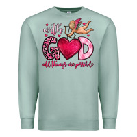 Seafoam with god all things are possible Premium Sweatshirt - OliviaCreatesArt