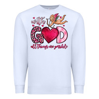 White with god all things are possible Premium Sweatshirt - OliviaCreatesArt