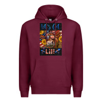 Burgundy Western Let's Get Lit Cow Premium Hoodie - LillyAllenDesigns