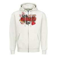 Oatmeal Heather little sister biggest fan baseball Zipper Hoodie - Zillion Design Studio