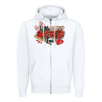 White little sister biggest fan baseball Zipper Hoodie - Zillion Design Studio