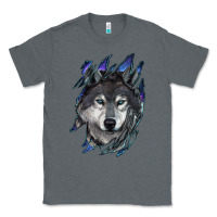 Charcoal Heather Wolf scratch mark Classic Tee - RanaPortraitStore