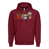 Burgundy basketball coffee cups Zipper Hoodie - texasbilliewilder