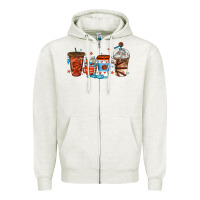 Oatmeal Heather basketball coffee cups Zipper Hoodie - texasbilliewilder